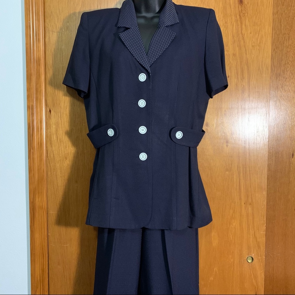 Vintage Pant Suit Short Sleeve Blazer